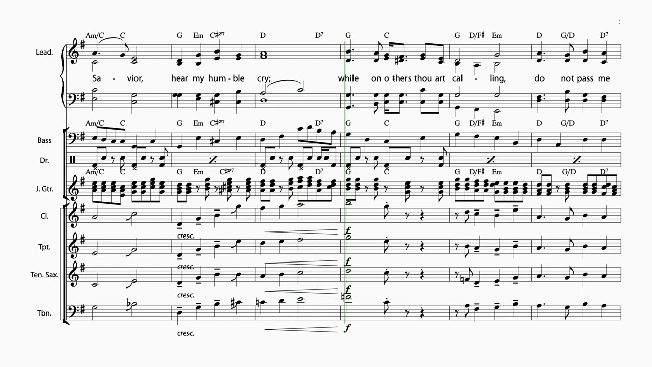 Pass Me Not, O Gentle Saviour – Dixieland Arr. by Fanny Crosby, and favorite of Lyle Lovett.