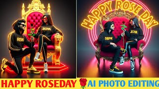 Happy Roseday Ai Photo Editing/happy roseday couple t shirt name photo Edit/ instagram trending reel screenshot 5
