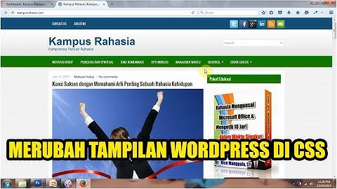 Cara Merubah Tampilan Wordpress dengan Mengedit Themes/Tema di CSS # Video 12 Wordpress