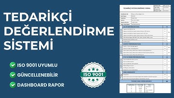 Tedarikçi Değerlendirme Programı | Excel Dashboard + Otomatik Puanlama | Kalite Yönetimi