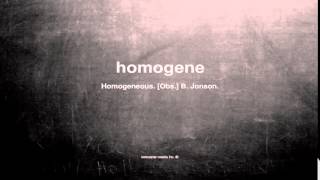 What does homogene mean