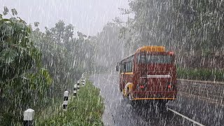 WALK IN THE POWERFULL OF HEAVY RAIN IN MY RURAL VILLAGE LIFE INDONESIA