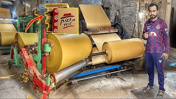 Amazing Manufacturing Process of Corrugated Pizza Boxes using Paper Rolls | Mass Production Factory