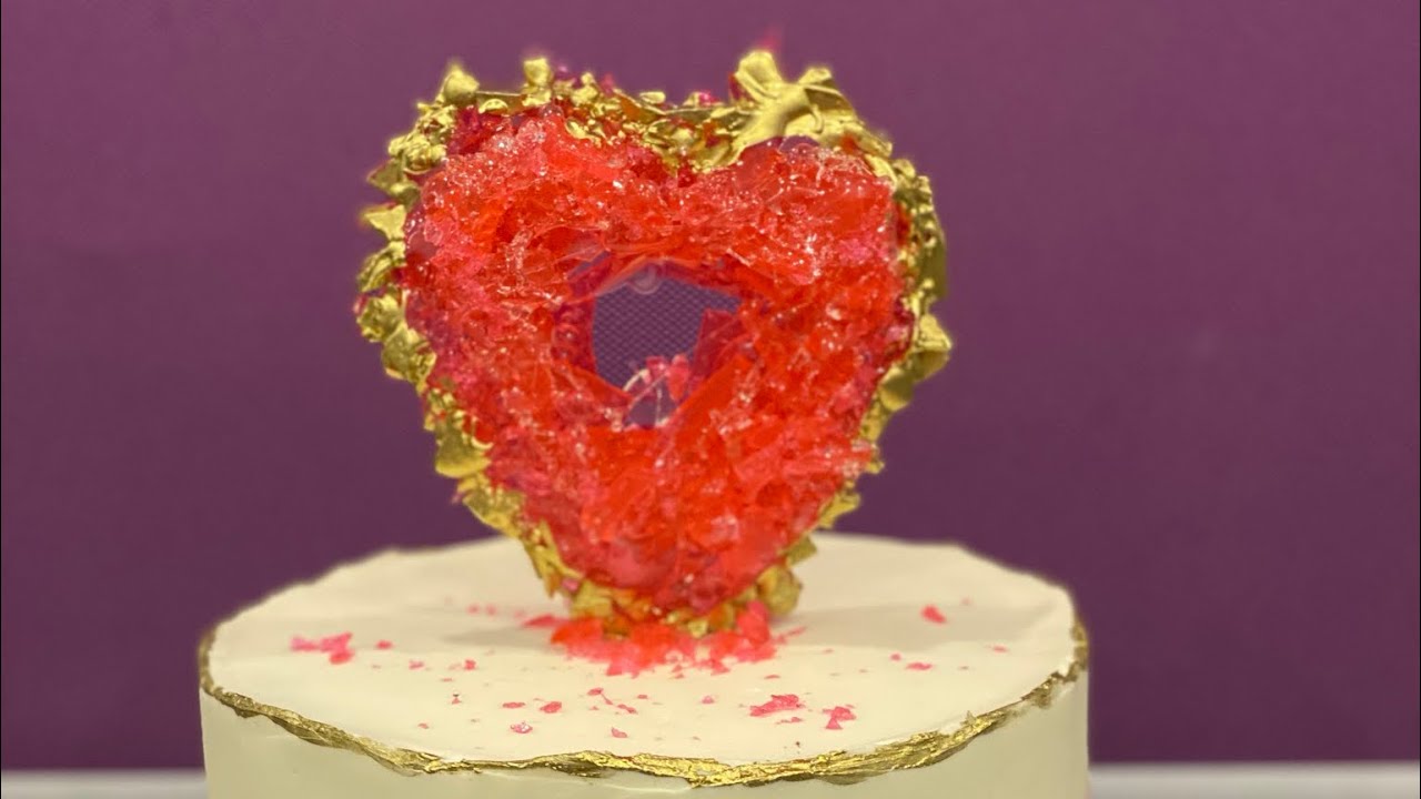 Жеода. Сердце-жеода. Работа с изомальтом. Декор для торта - YouTube