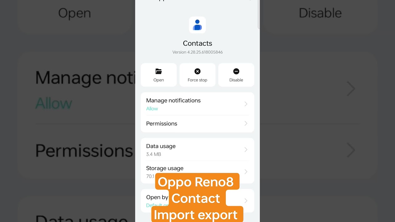Oppo Reno 8 contact number import and export kare 