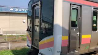 北吉田駅 越後線 普通 新潟行き 発車