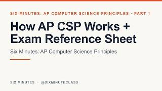 How AP CSP Works and Exam Reference Sheet | Six Minutes: AP Computer Science Principles, Part 1