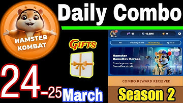 Hamster Kombat GameDev Heroes 🎮| 24-25 March Daily Combo 🧩 Season 2