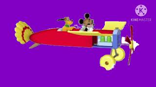 Mickey And Pluto In The Toon Plane Purple Screen