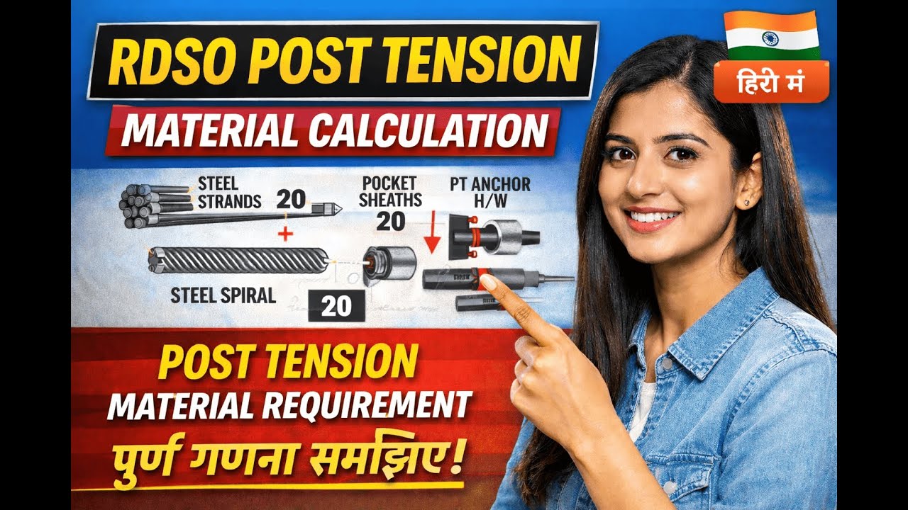 RDSO Railway Bridge Post Tension Prestessing Material requirement Calculation Clearly explained