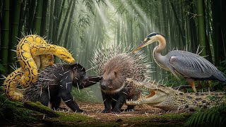 Famous Porcupine vs, Yellow Python, Nile Crocodile  Howler Monkey & Goliath Heron - Who SURVIVES? Net Worth