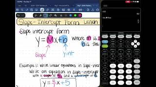 Lesson 4-3: Slope-Intercept Form
