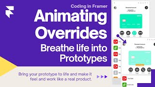 Title card showing a screenshot of the bank app project and the title "Animations & Overrides - 4" on a purple background