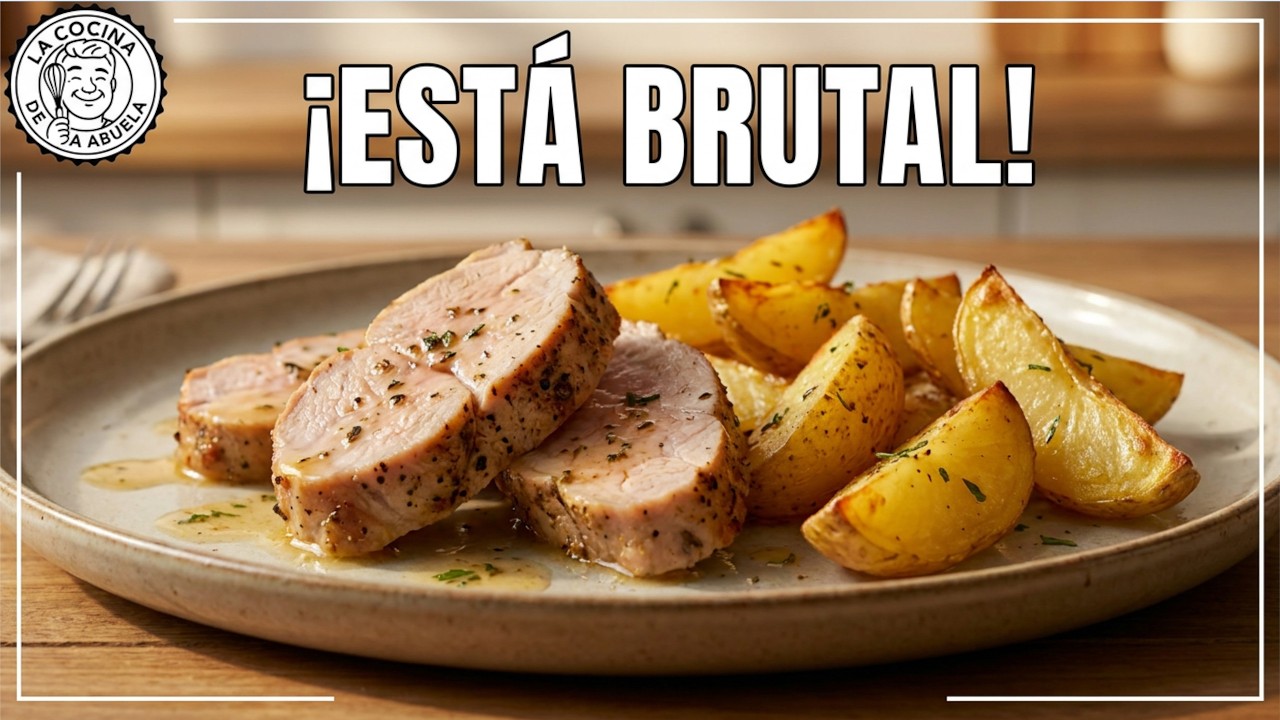 Solomillo de PAVO al HORNO 🍗😋 con PATATAS | Receta fácil y jugosa en 40 minutos