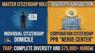 MBE Civil Procedure Masterclass: Diversity jurisdiction (citizenship).