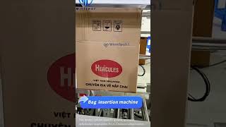 Automatic Poly bag Inserting Machine on kraft paper Carton  #filling  #baggingmachine