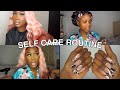 SELF CARE *GLOW UP* ROUTINE | hair install, hair removal, nails + more FT ONE MORE HAIR