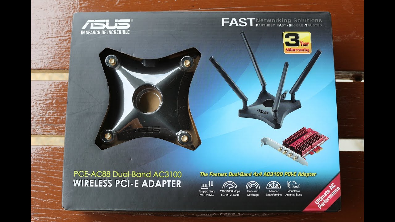 ASUS PCE-AC88 Dual-Band AC3100 Adapter & Performance Test (iPerf3) -