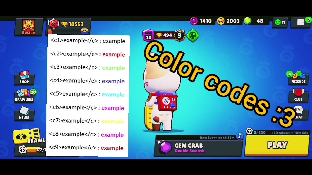 Club color name and description in Brawl stars - YouTube