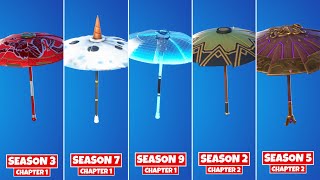Evolution Of Fortnite Umbrellas Chapter 1 Season 1 Chapter 2 Season 5 Youtube