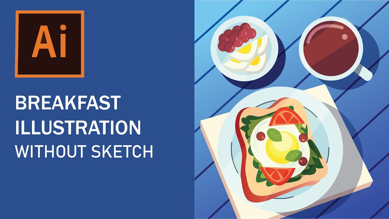 Breakfast illustration on Adobe illustrator - YouTube