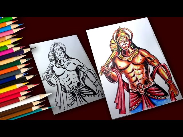 Lord Hanuman Pencil Drawing | Cute cartoon wallpapers, Art drawings sketches  simple, Ganesh art paintings