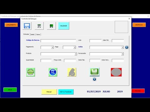 Formulário Códigos de Barras dos Produtos - Planilha de Controle de Estoque Excel - Aula 116