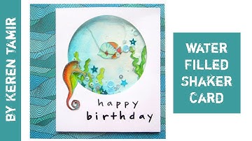 Handmade Water Filled Shaker Card- For Beginners using Graphicstock  and watercolors