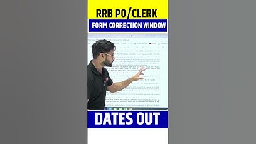 RRB PO/CLERK Form Correction Window Dates Out #testbookbanking