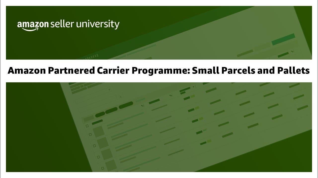 Amazon Partnered Carrier Programme Small Parcels and Pallets YouTube