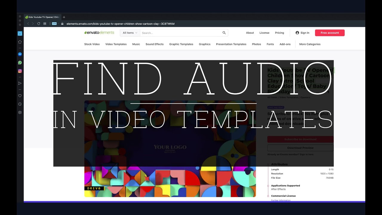 How Do You FIND an AUDIO TRACK in Video Templates When it's NOT