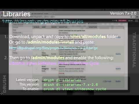 208. How the Libraries and Views Slideshow modules work, and installing both (a Drupal how-to)