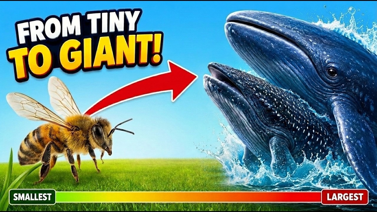 From Tiny to Giant! 🐘 Animal Size Comparison for Kids 🐋 Smallest to Largest Animals