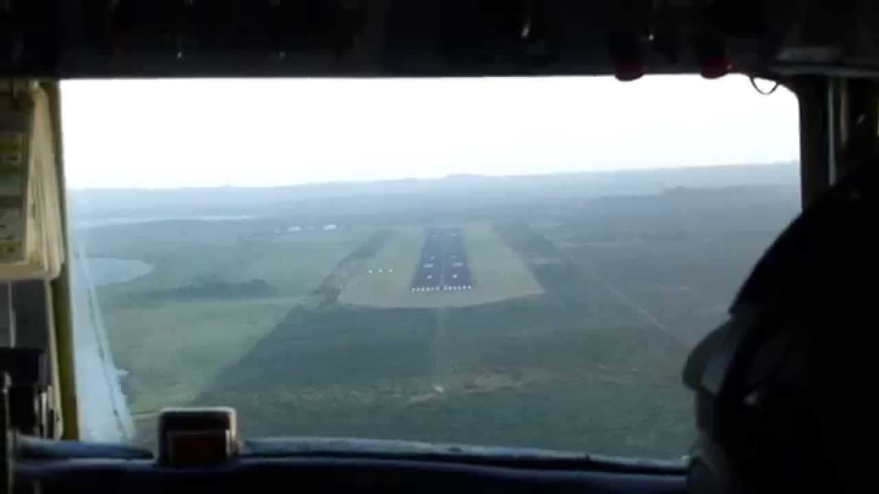 Landing on the Chatham Islands in an Air Chathams CV-580