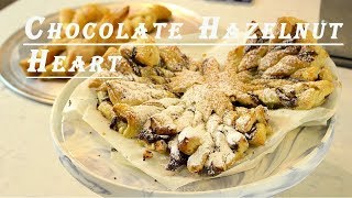 Chocolate Hazelnut Puff Pastry Heart Twists