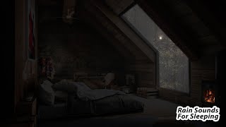 Cozy Living Room of Forest Cabin Within 5 Minutes You Will Be Asleep | Rain Sounds for Sleeping