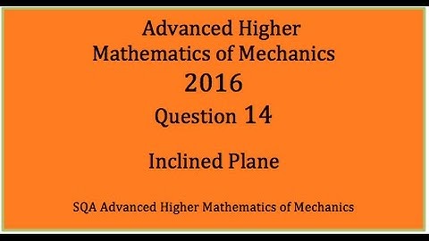 2016 SQA AH Mathematics of Mechanics. No.14  Inclined Plane