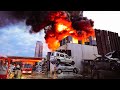 UNCONTROLABLE A RARELY POWERFUL Fire In A Waste Disposal Center 