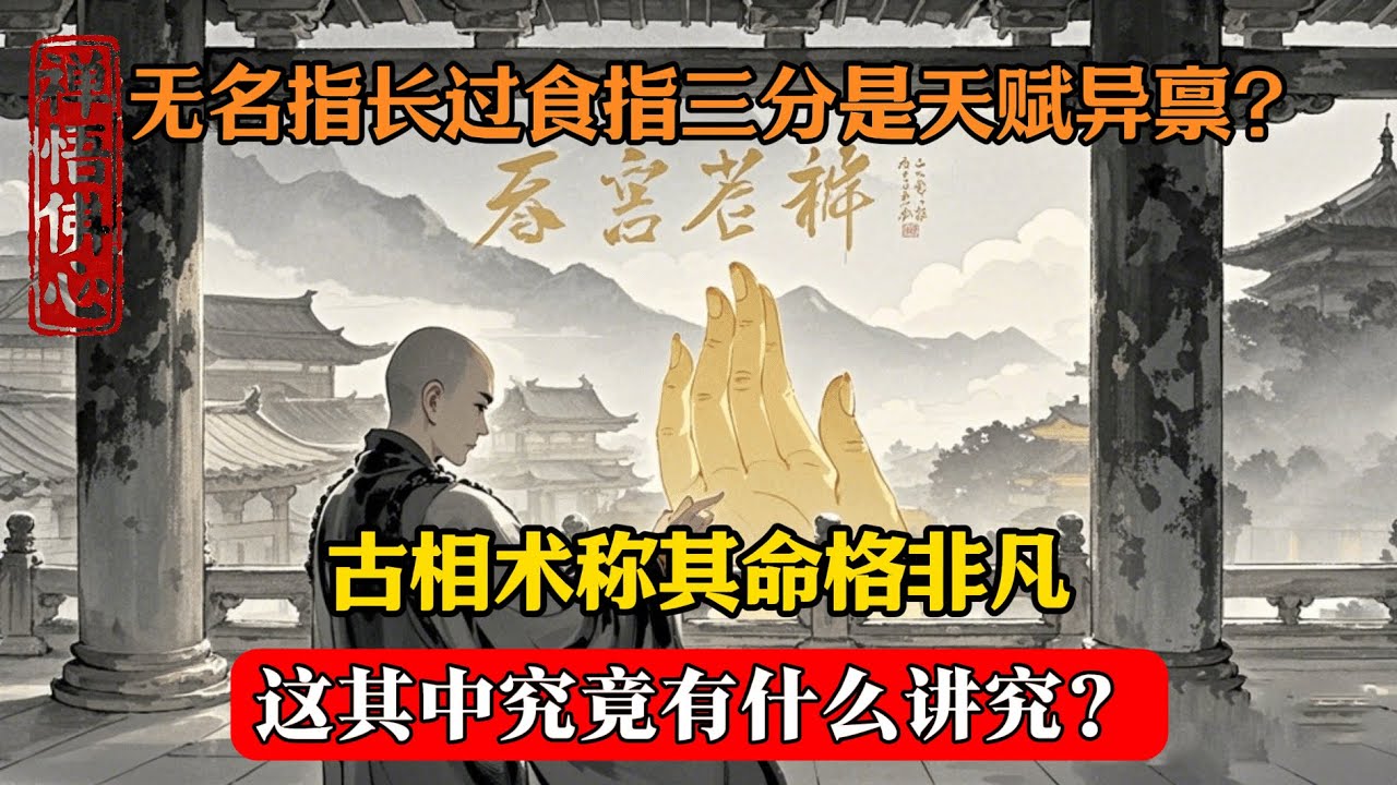 無名指長過食指三分為何是天賦異稟，古相術稱其命格非凡，這其中究竟有什麼講究？  #佛學 #佛法 #佛教 #禅悟佛心 #因果報應 #傳統文化 #佛教文化 #修心修行