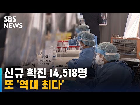 신규 확진 14,518명 또 &amp;#39;역대 최다&amp;#39;…<strong>위중증은</strong> 감소세 / SBS