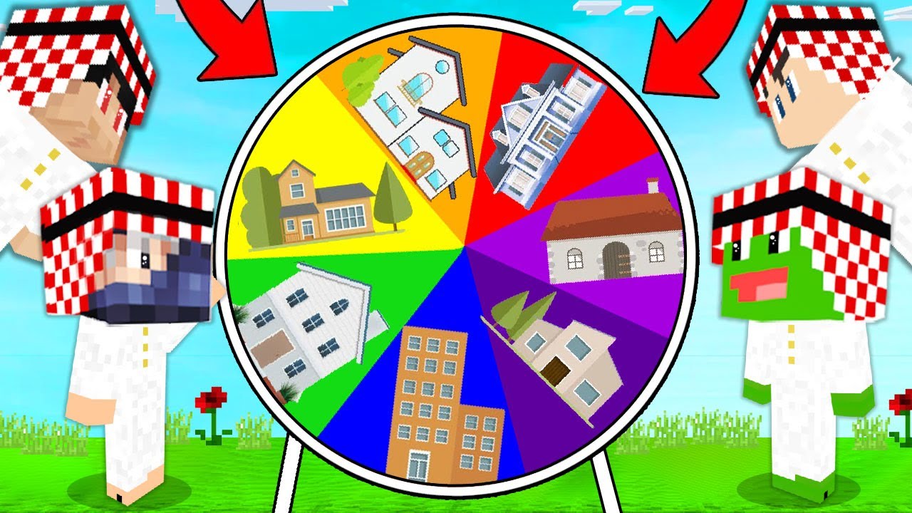 ماين كرافت : عجلة الحظ البيوت الأسطورية 🎯🏡 ضد 