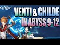 Venti with Elegy bow and Childe in new Spiral Abyss - Genshin Impact