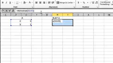 MAT 172 Invers Matrix with excel