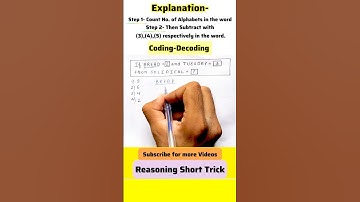 Coding-Decoding Reasoning#shorts #shortvideos#viralvideo #short #subscribe #shortsfeed#song #support