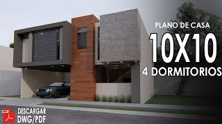 Plano de casa de 10x10 metros