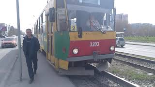 Поездка на трамвае 🚋 Татра Т6В5SU-3203. 2 маршрут. 27.04.24.