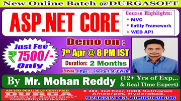 ASP.NET CORE Online Training @ DURGASOFT