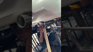 Honda Brio aftermarket muffler installation. Spoon n1.