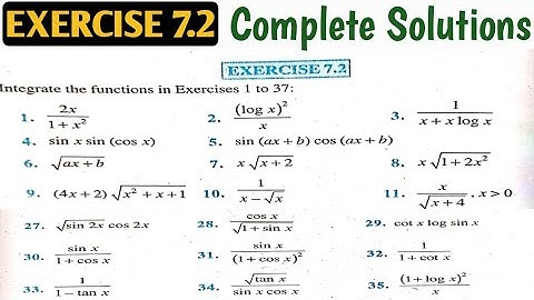 NCERT Class 12 Maths Exercise 7.2 Solution | Complete Solution| INTEGRATION | By MK Raza