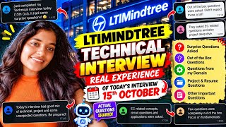 LTIMindtree Technical Interview Experience 🔥 | 15th October Real Questions | Surprise & EC Questions